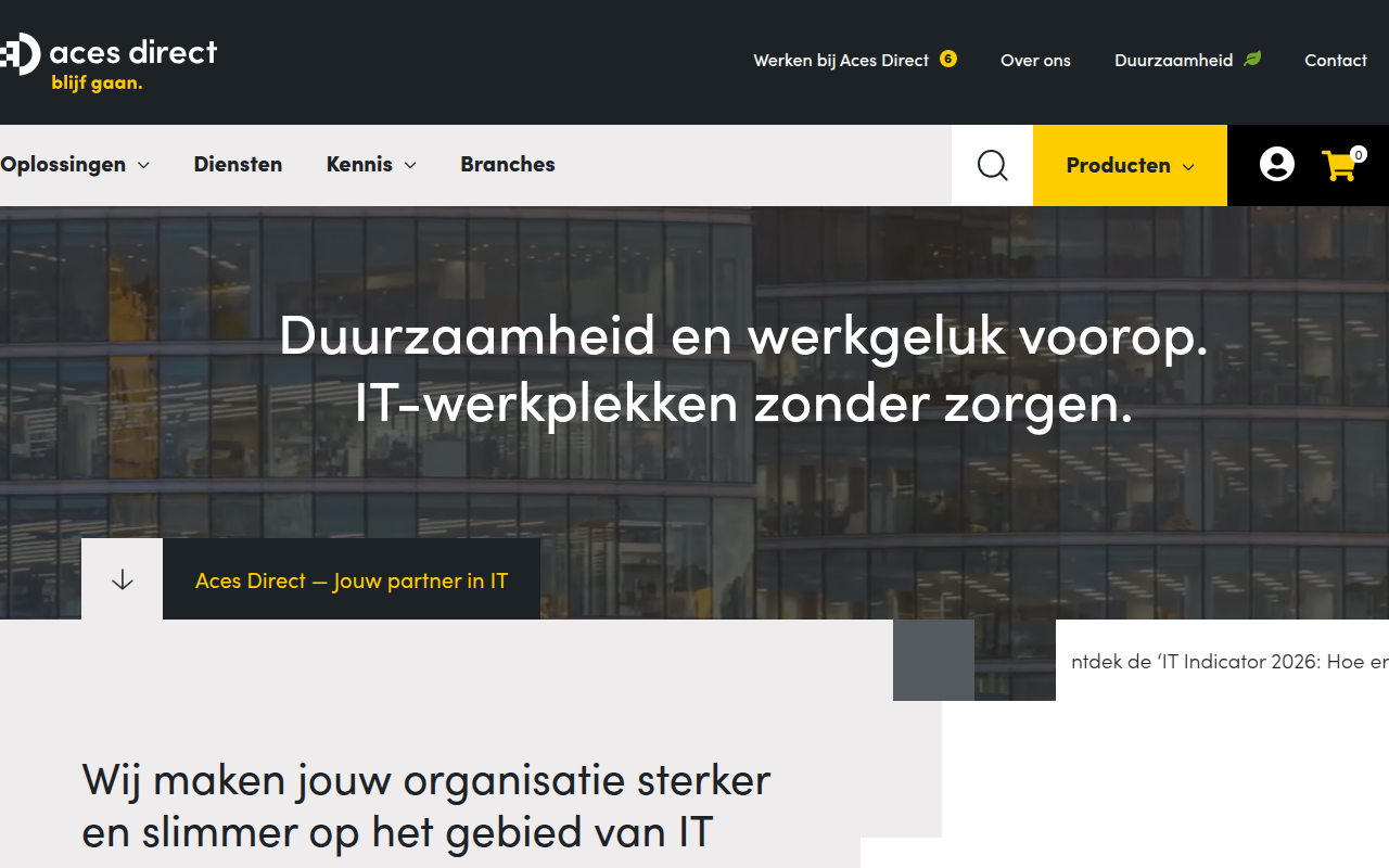 Screenshot van acesdirect.nl