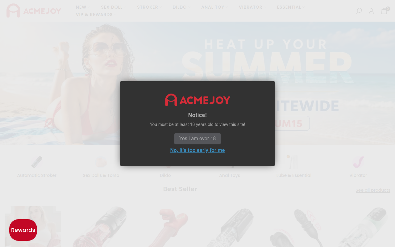 Screenshot van acmejoy.com