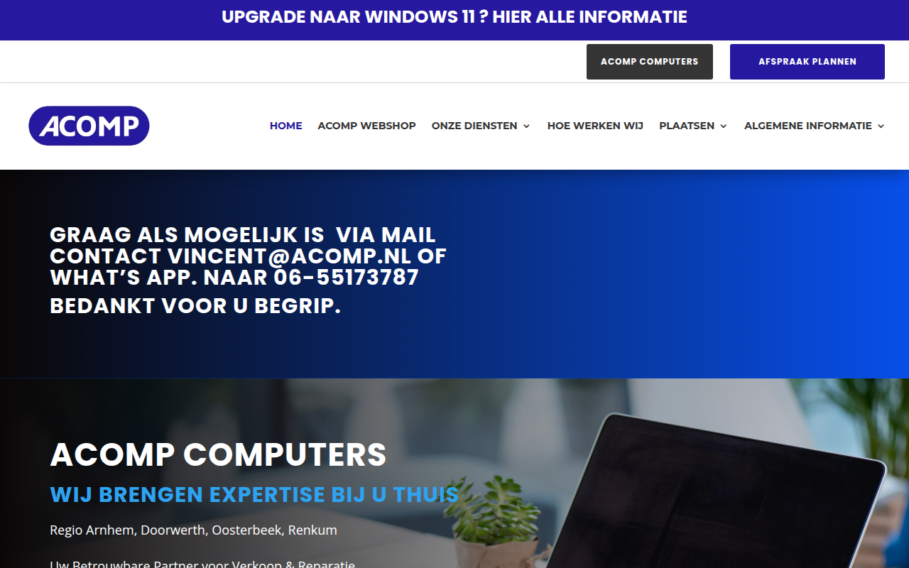 Screenshot van acomp.nl