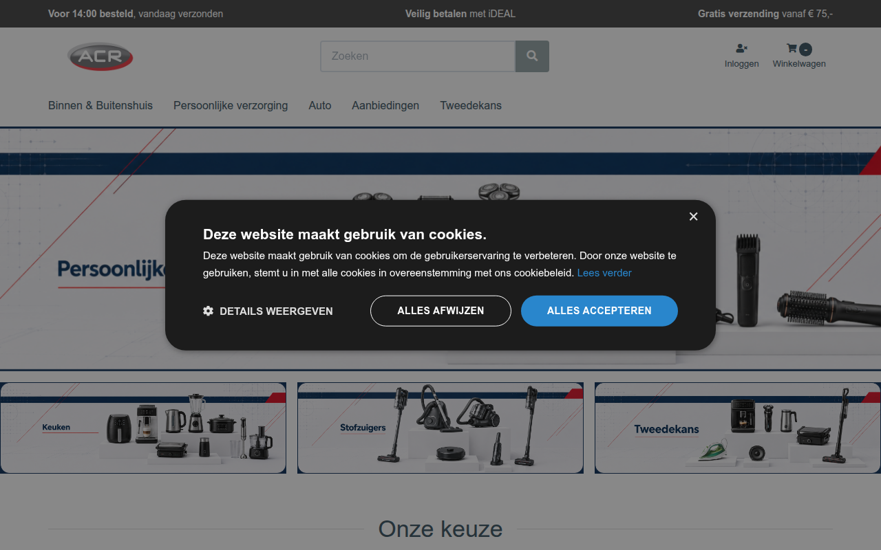 Screenshot van acr-reijnders.nl
