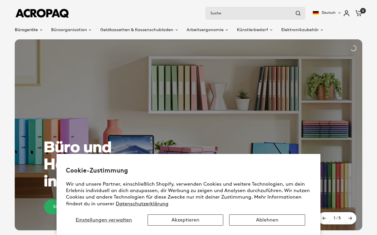 Screenshot van acropaq.com