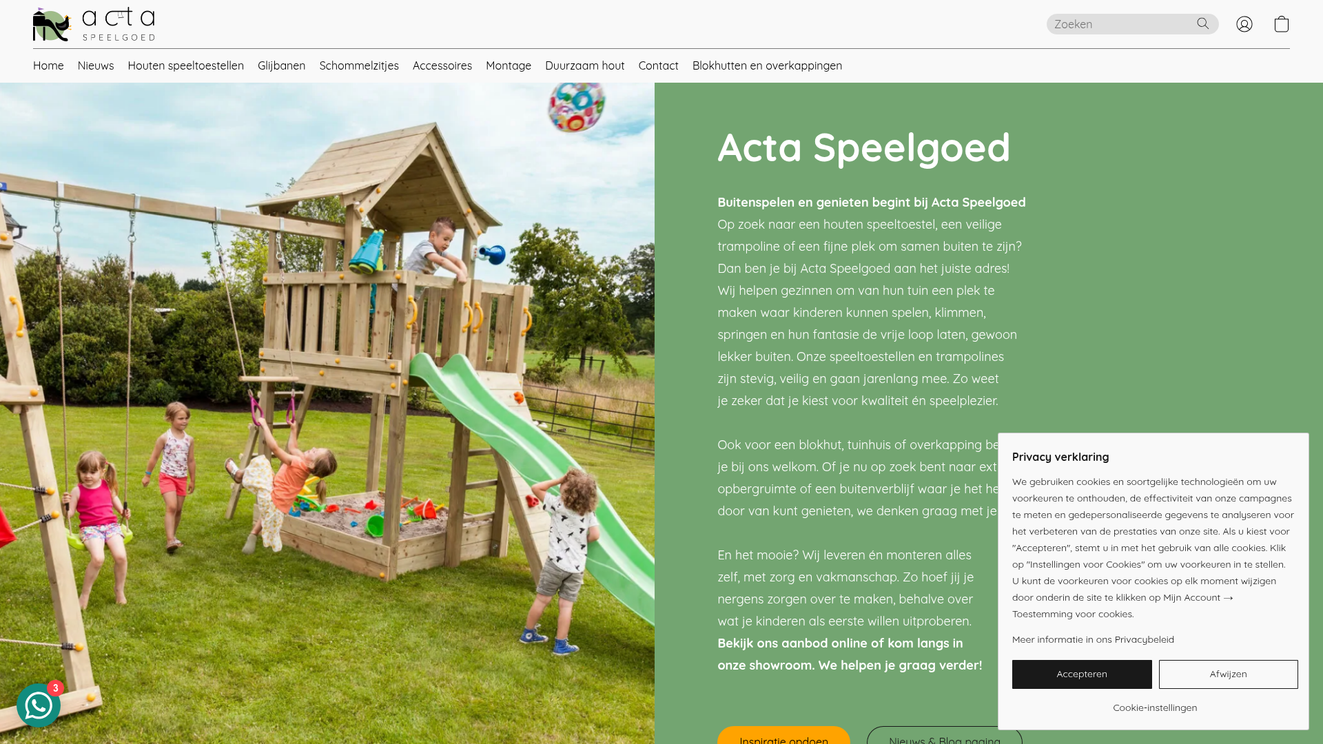 Screenshot van actaspeelgoed.nl