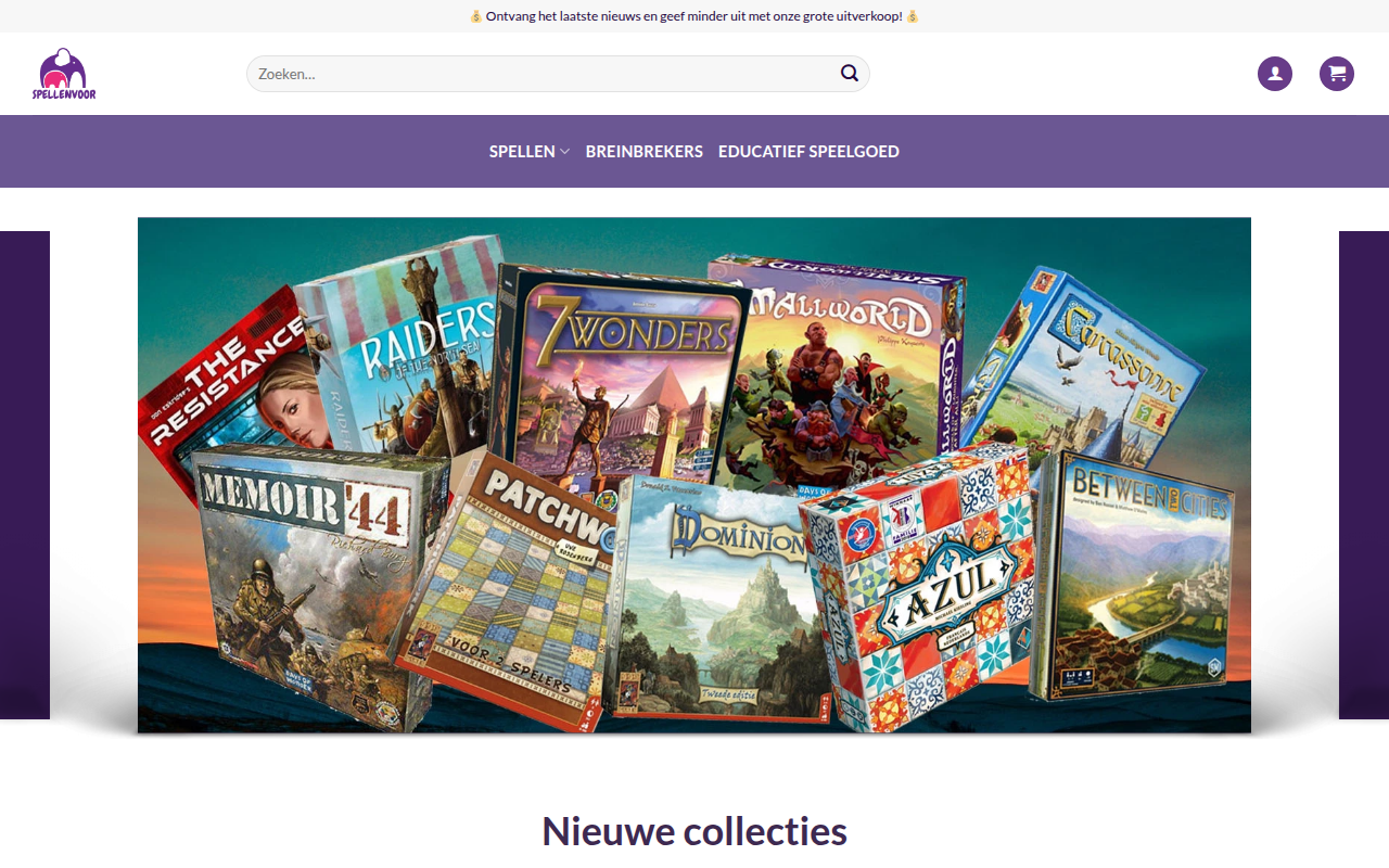 Screenshot van actiespellennl.com