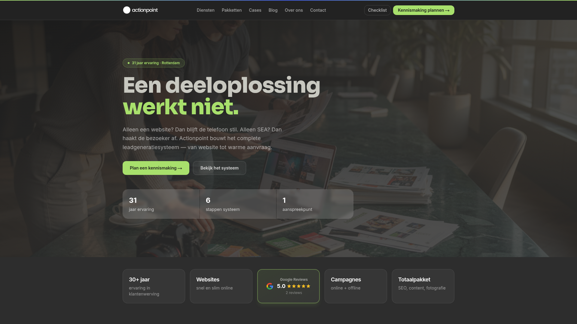 Screenshot van actionpoint.nl