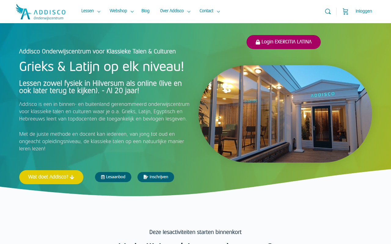 Screenshot van addisco.nl