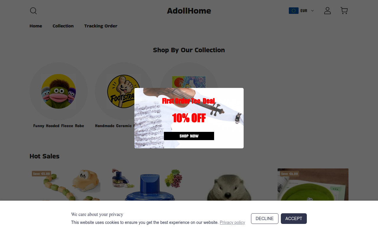 Screenshot van adollhome.com
