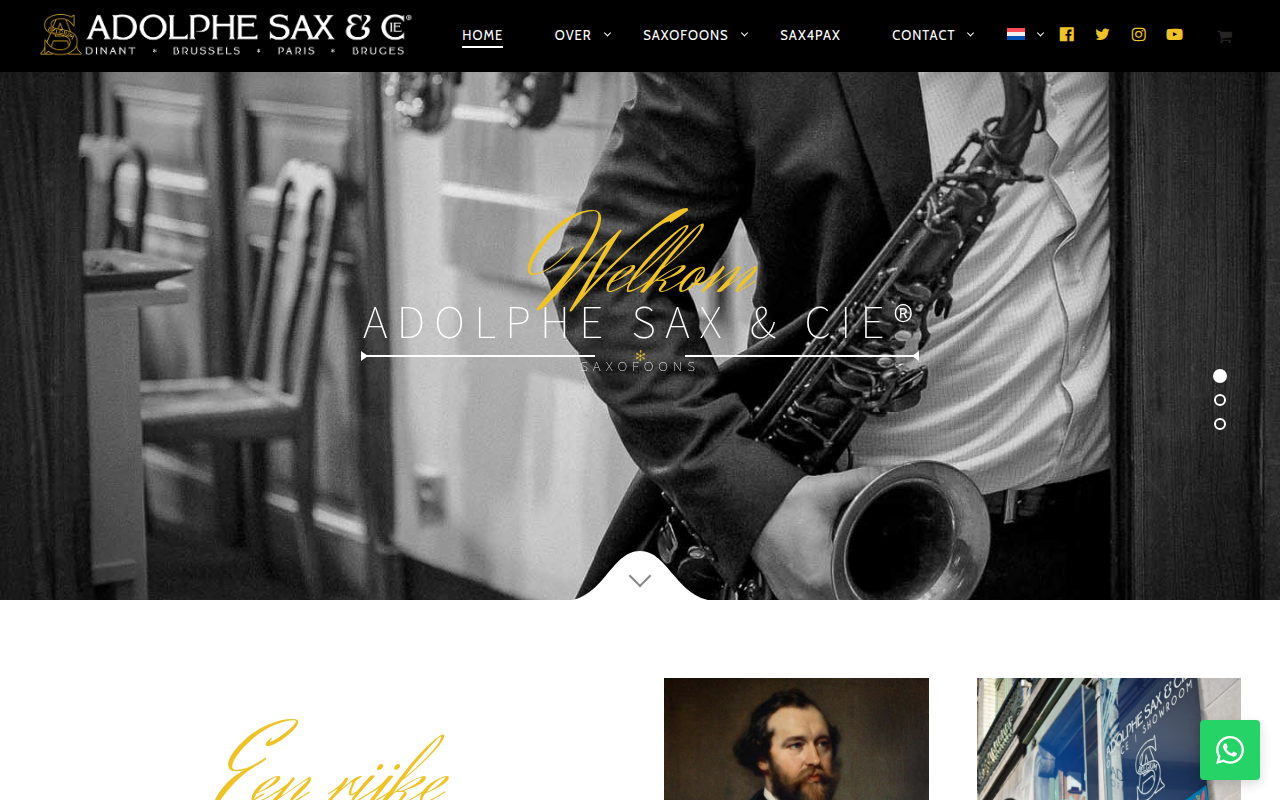 Screenshot van adolphesax.be