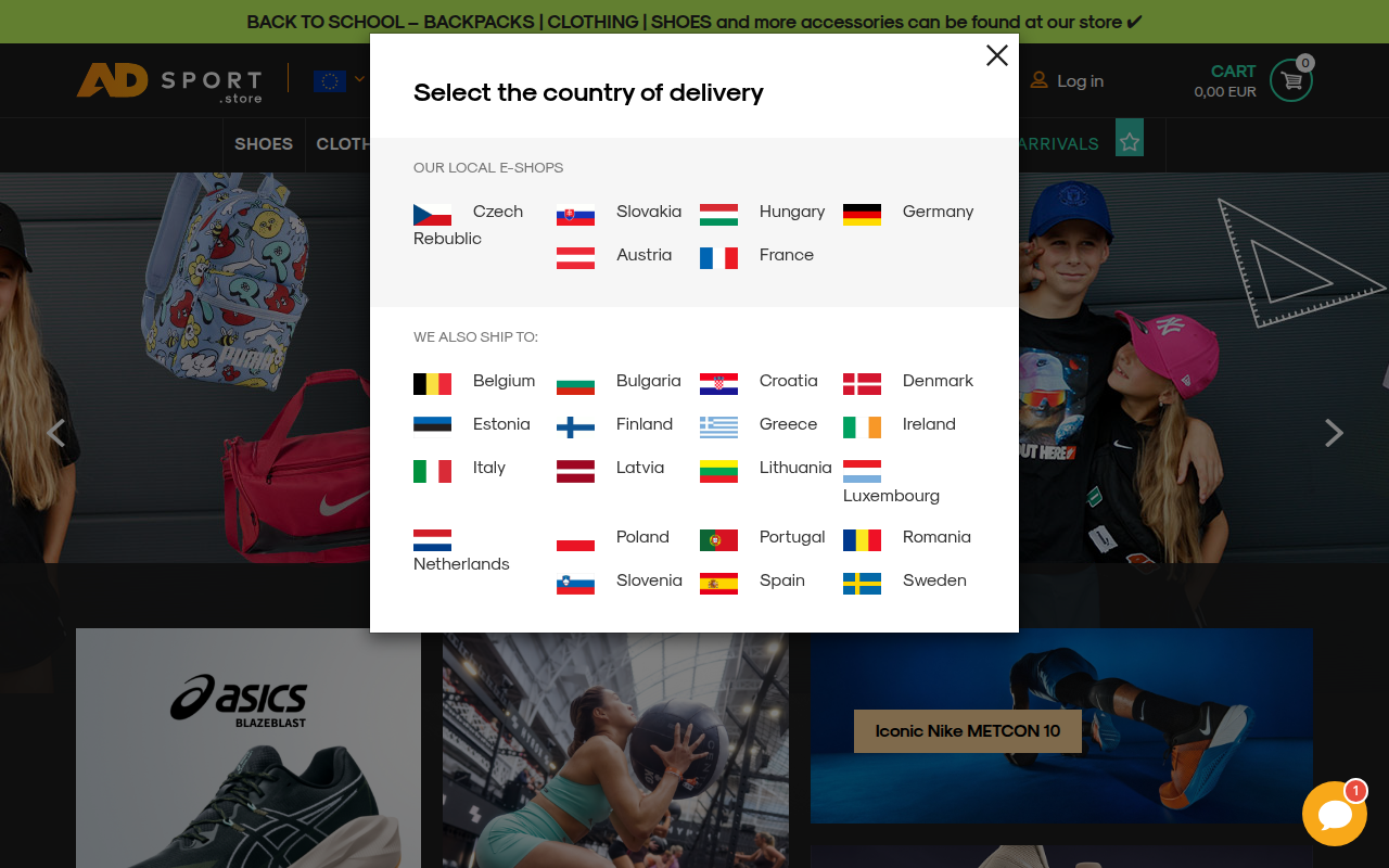 Screenshot van adsport.store