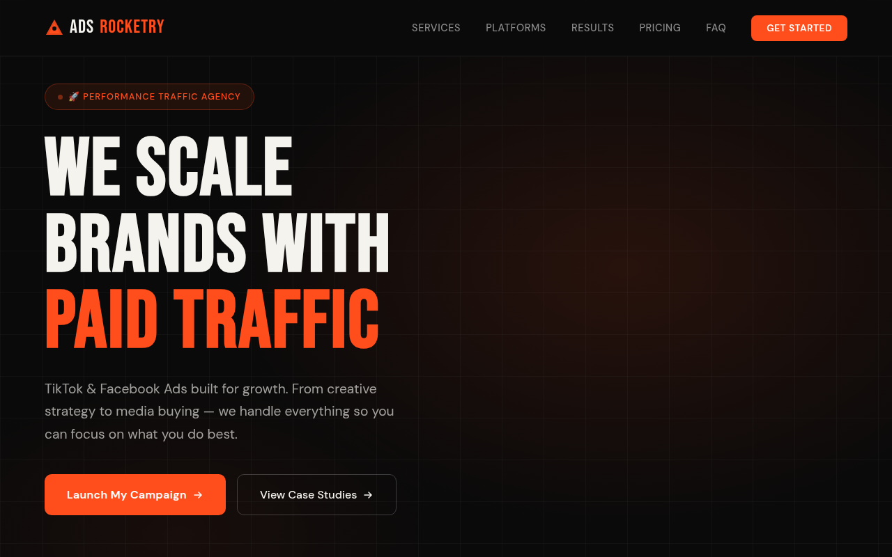 Screenshot van adsrocketry.com