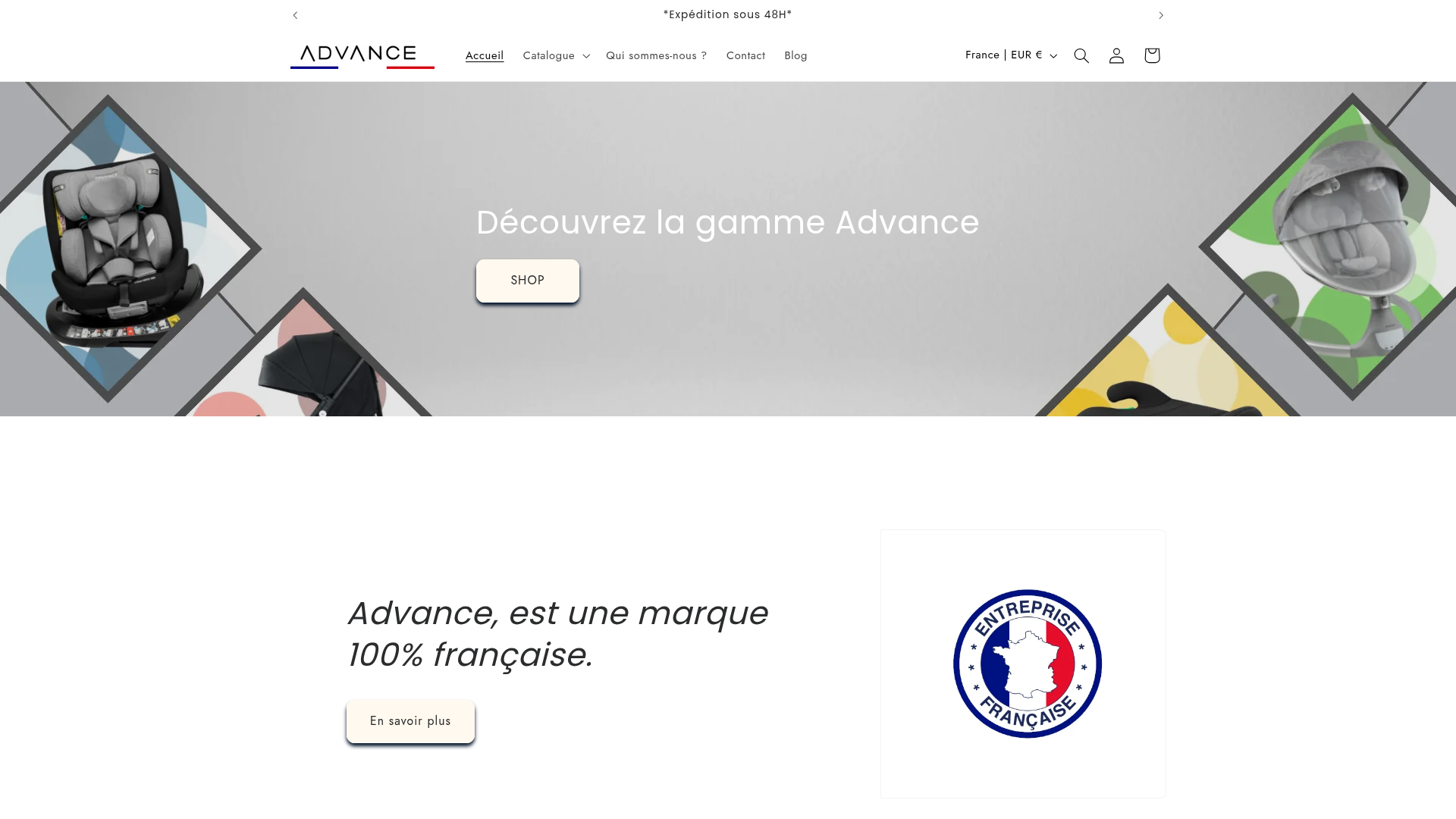 Screenshot van advance-eu.com