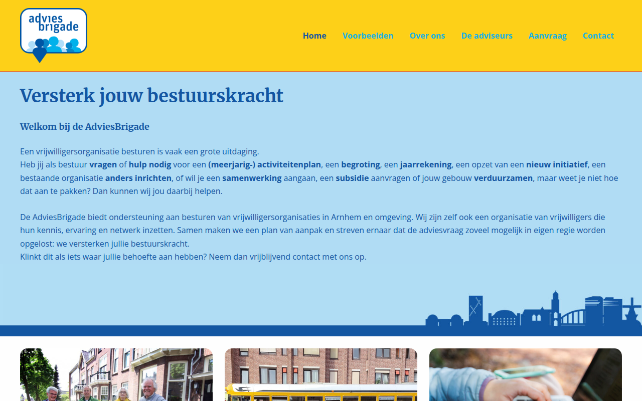 Screenshot van adviesbrigade.nl