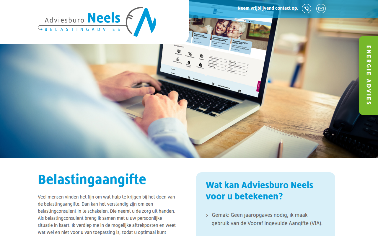 Screenshot van Adviesburoneels