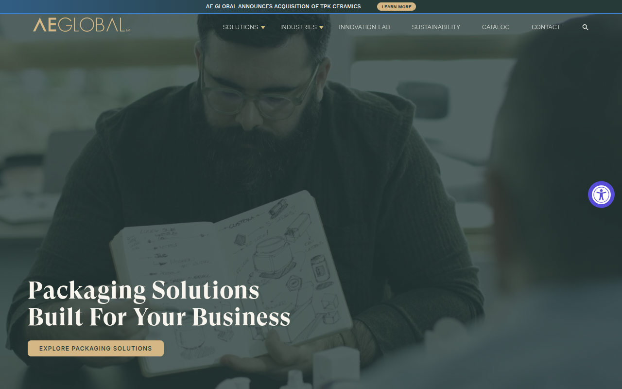 Screenshot van aeglobal.com