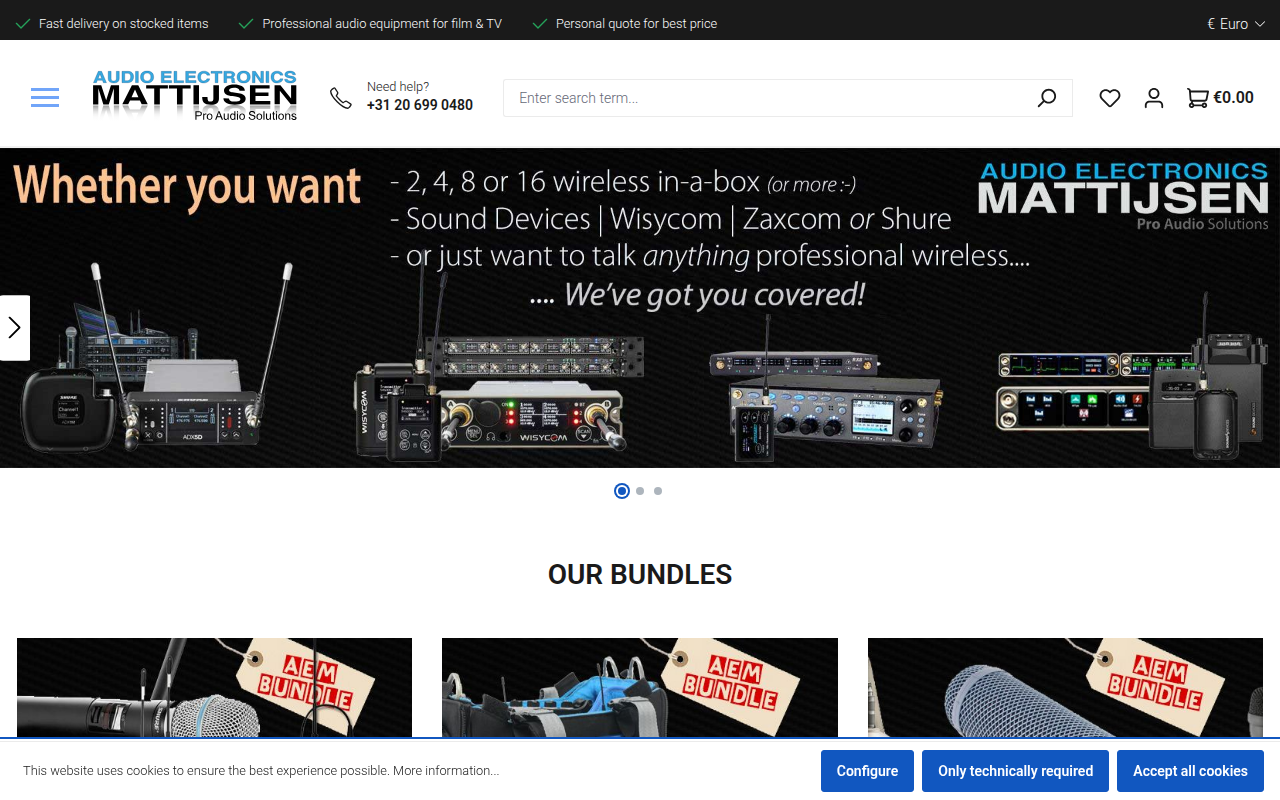 Screenshot van aemstore.nl