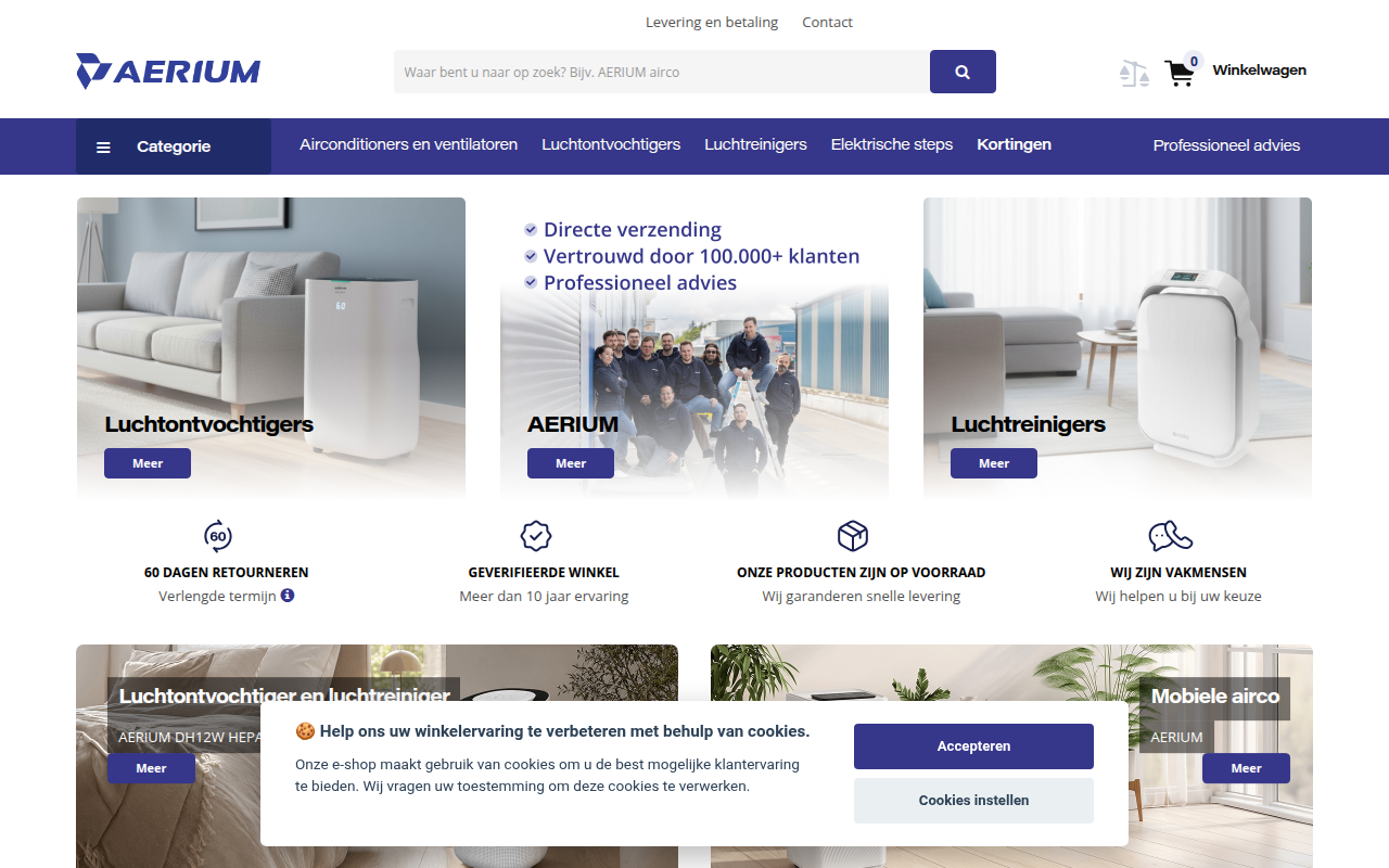 Screenshot van aeriumshop.nl