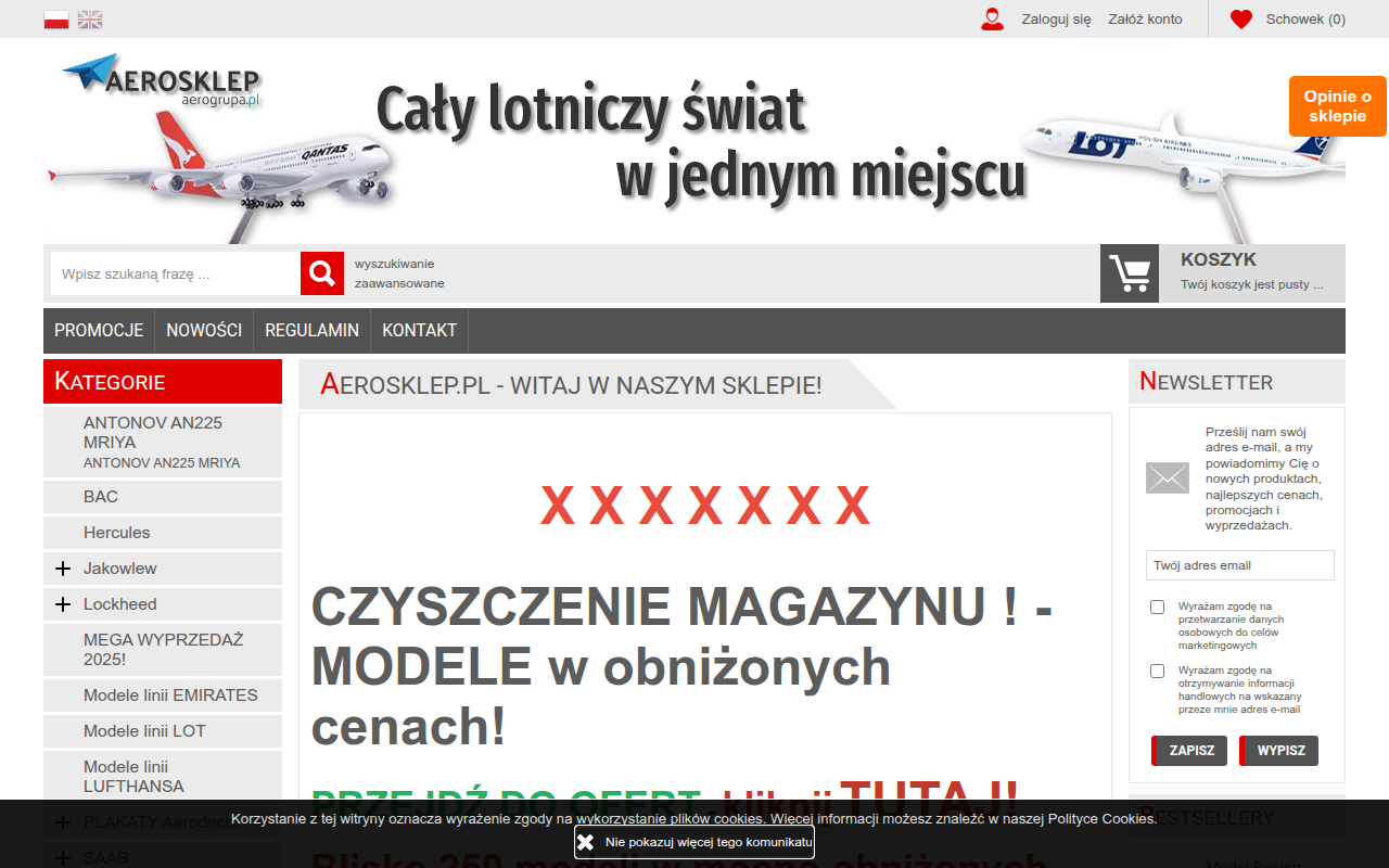 Screenshot van aerosklep.pl
