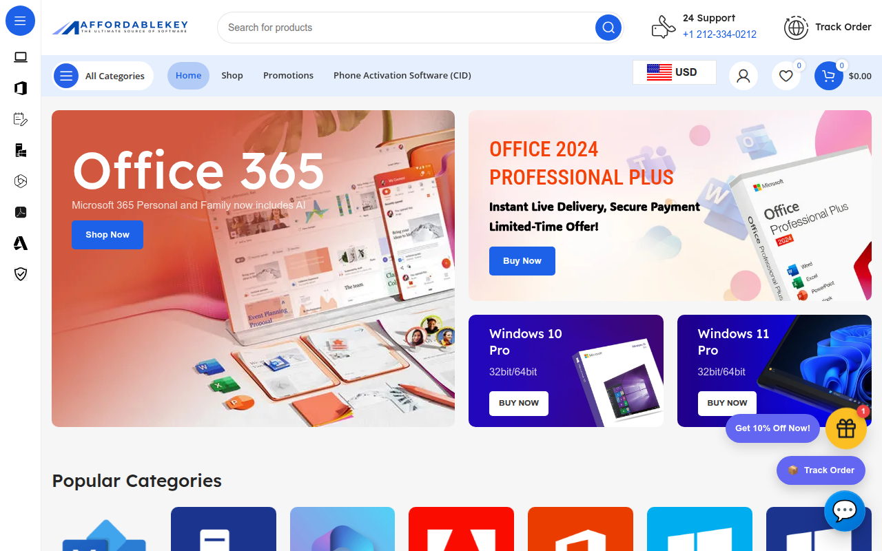 Screenshot van affordablekey.com