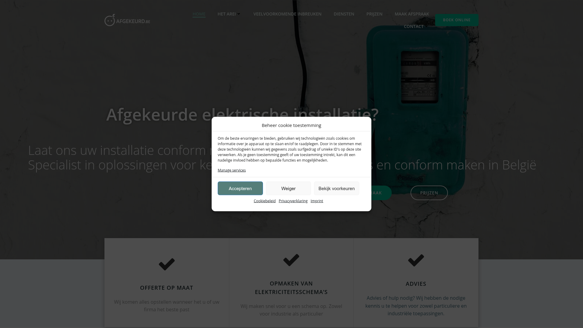 Screenshot van afgekeurd.be