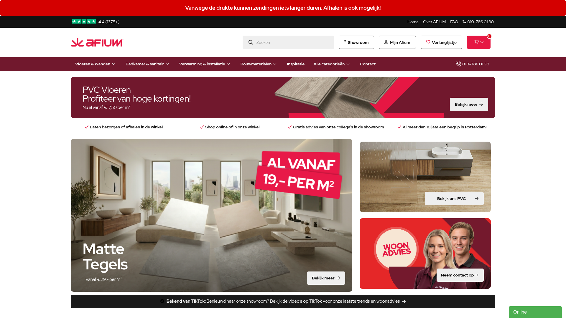Screenshot van afium.nl
