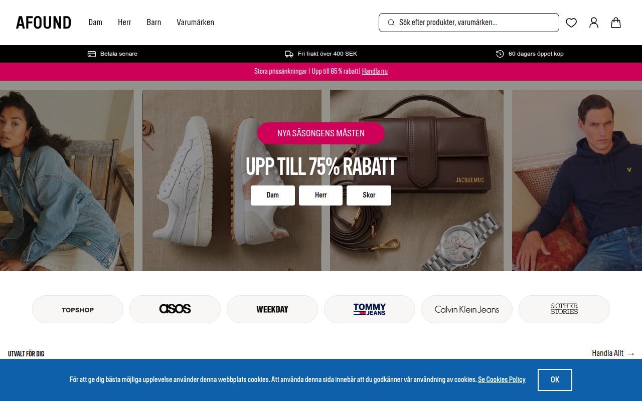 Screenshot van afound.com