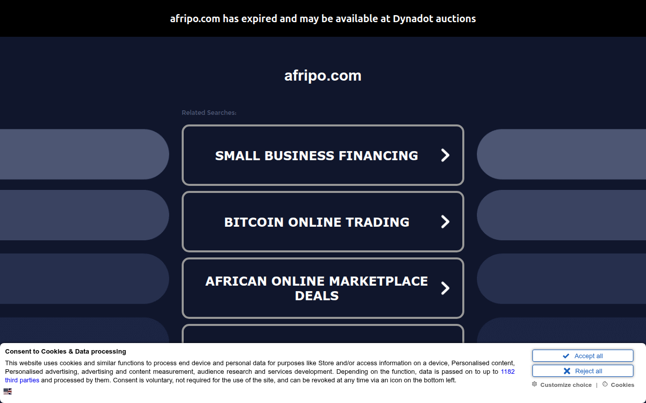Screenshot van afripo.com