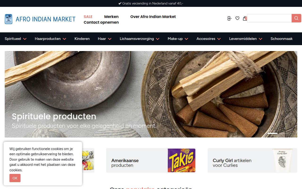 Screenshot van afro-indian.nl