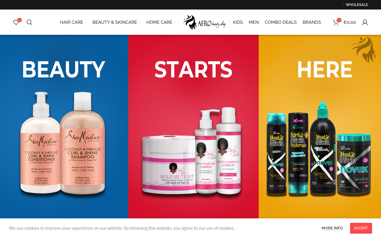 Screenshot van afrobeautyshop.nl