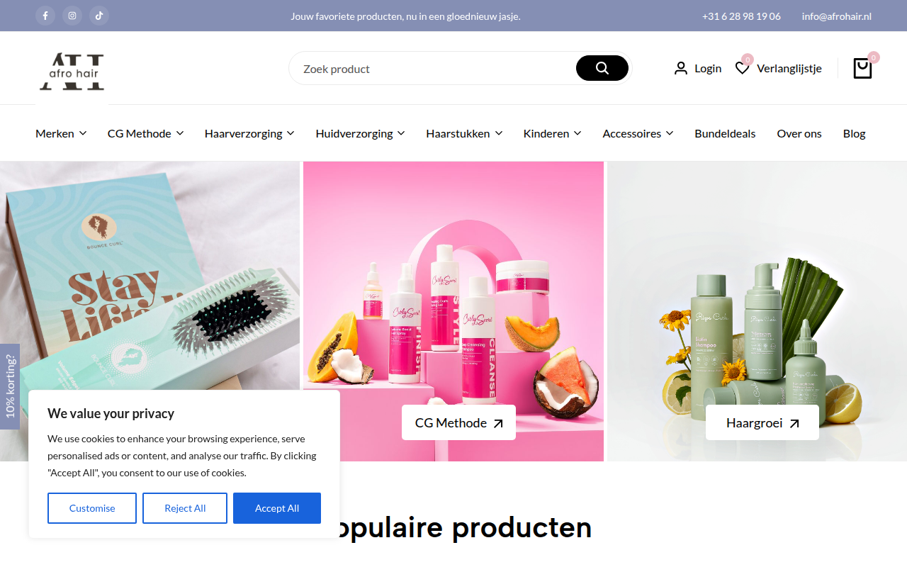 Screenshot van afrohair.nl