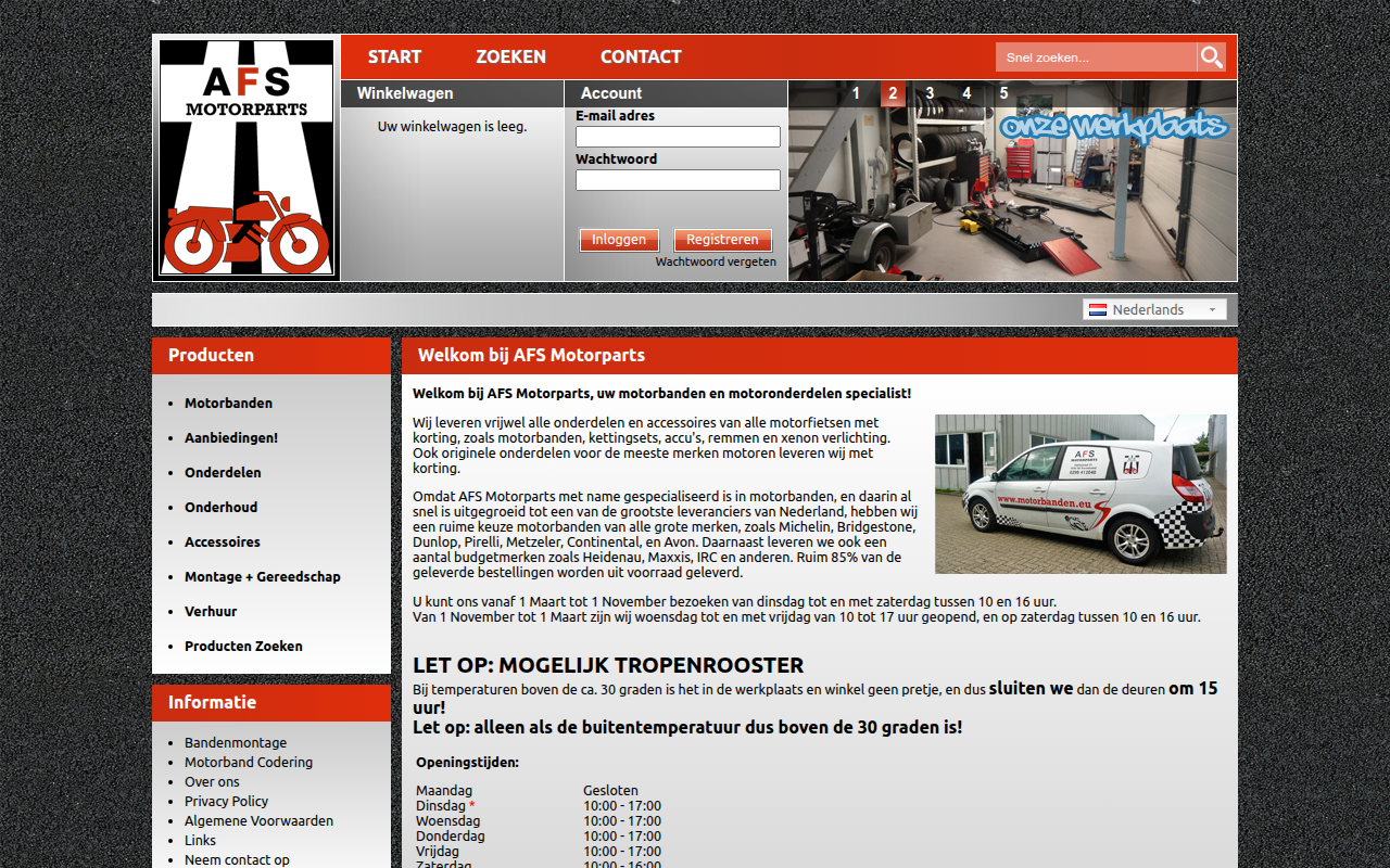 Screenshot van afsmotorparts.nl