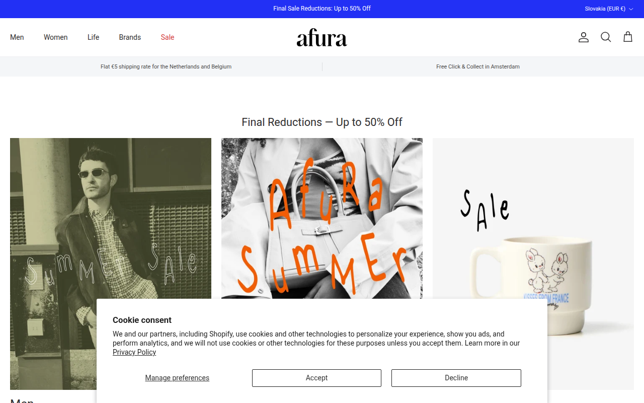Screenshot van afurastore.com