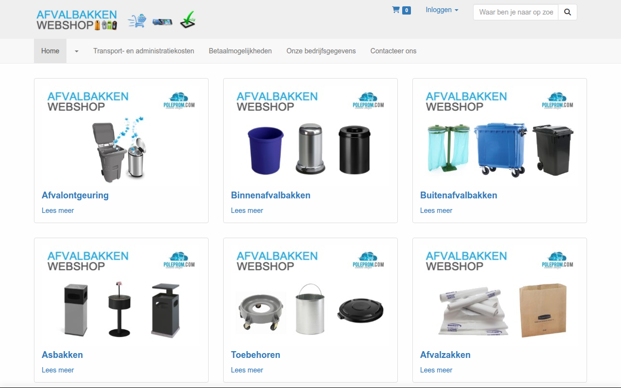 Screenshot van afvalbakkenwebshop.be