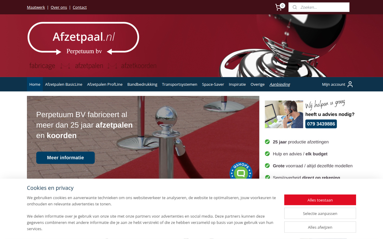 Screenshot van afzetpaal.nl