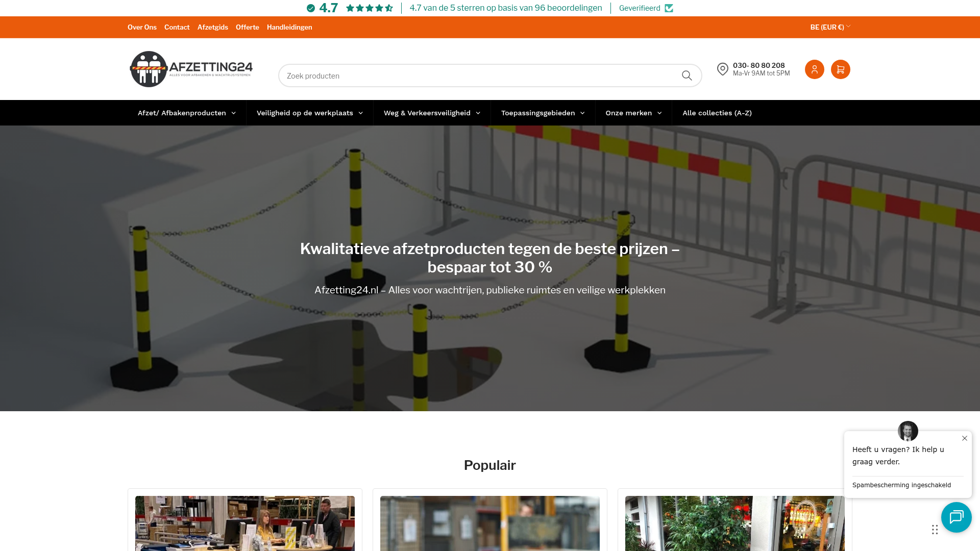 Screenshot van afzetting24.nl
