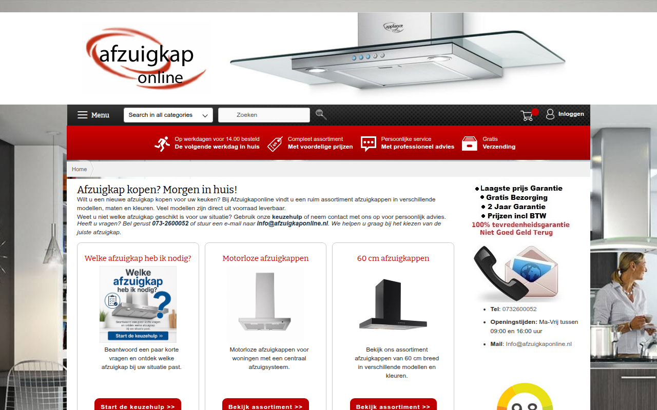 Screenshot van afzuigkaponline.nl