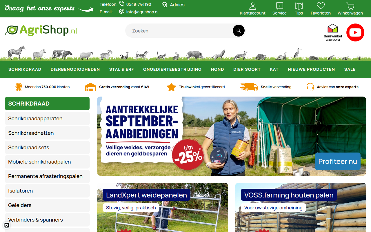 Screenshot van agrishop.nl