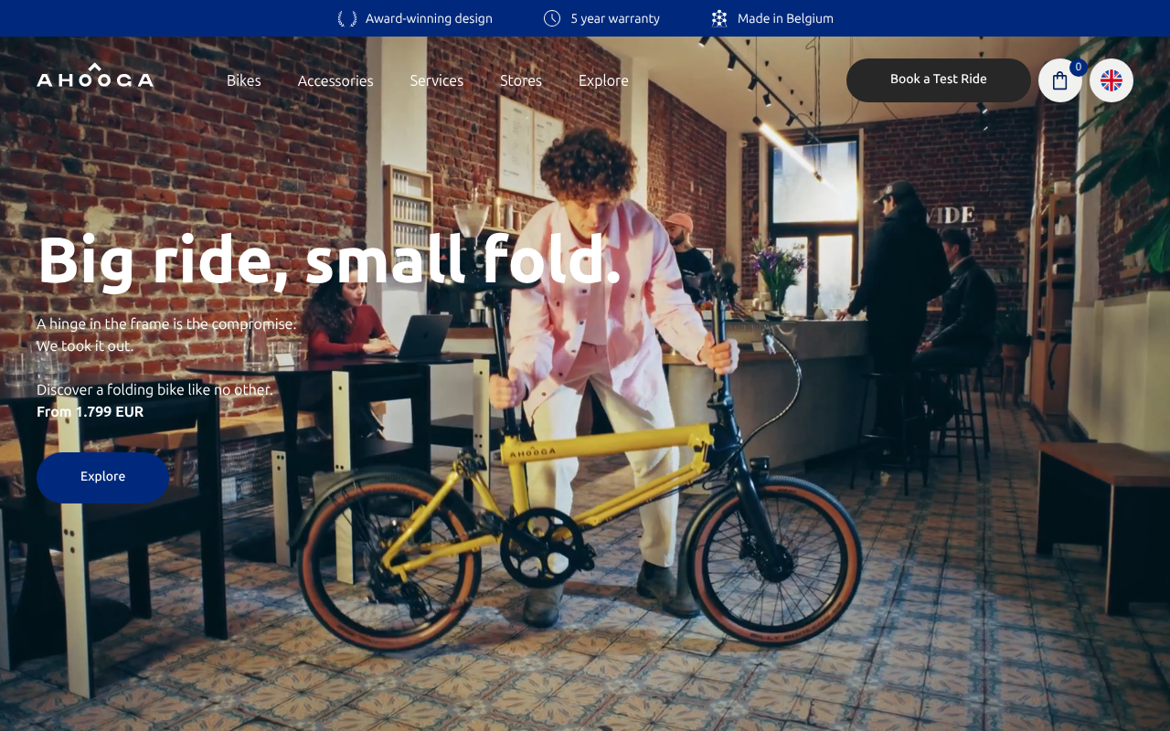 Screenshot van ahooga.bike