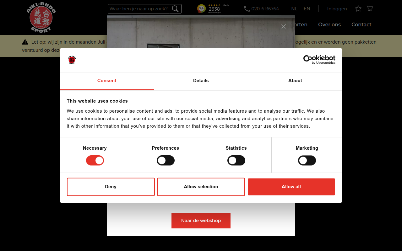 Screenshot van aiki-budo.nl