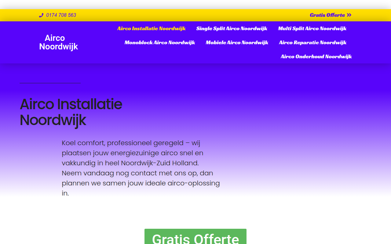 Screenshot van airconoordwijk.com