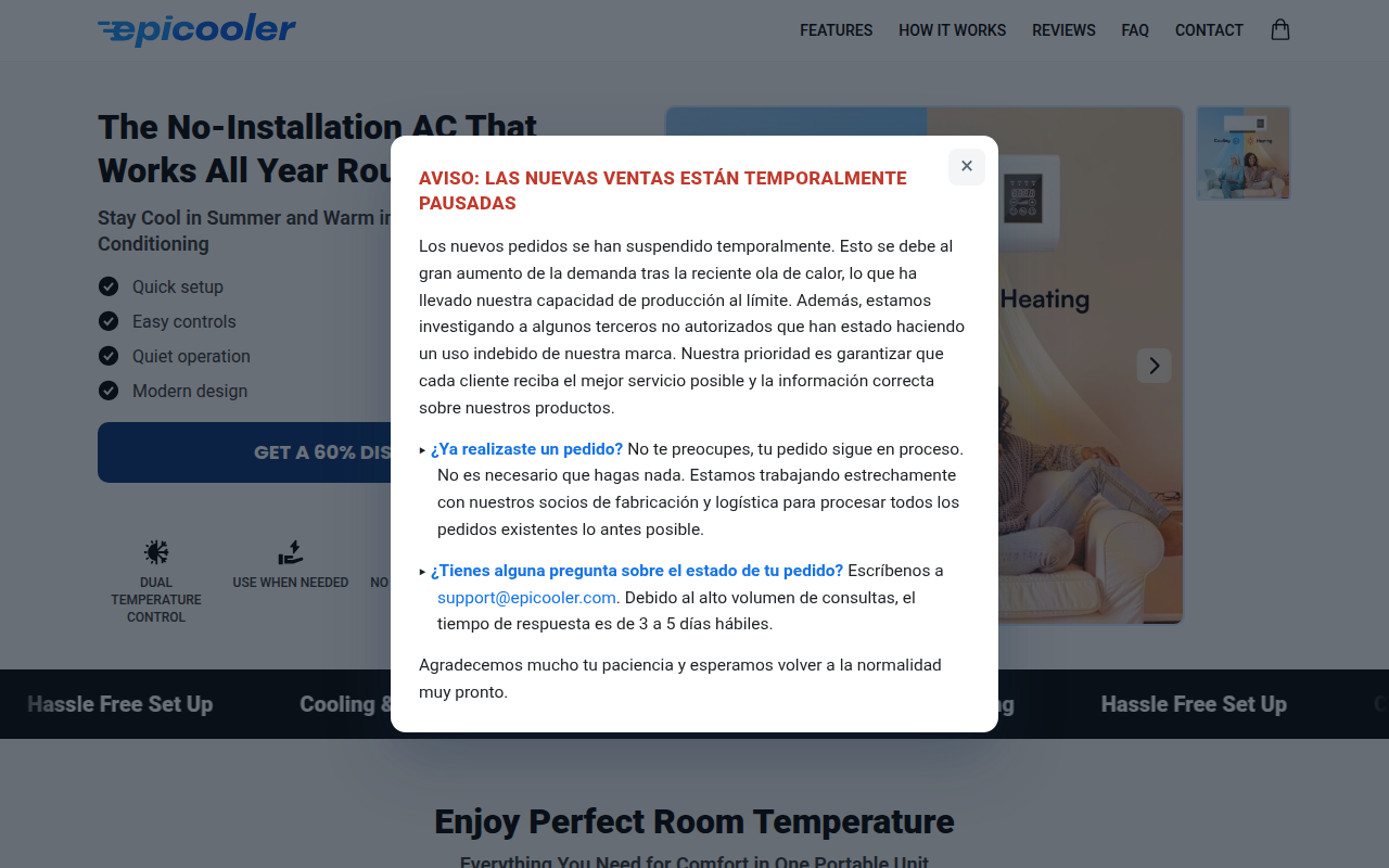 Screenshot van aircoolerone.com