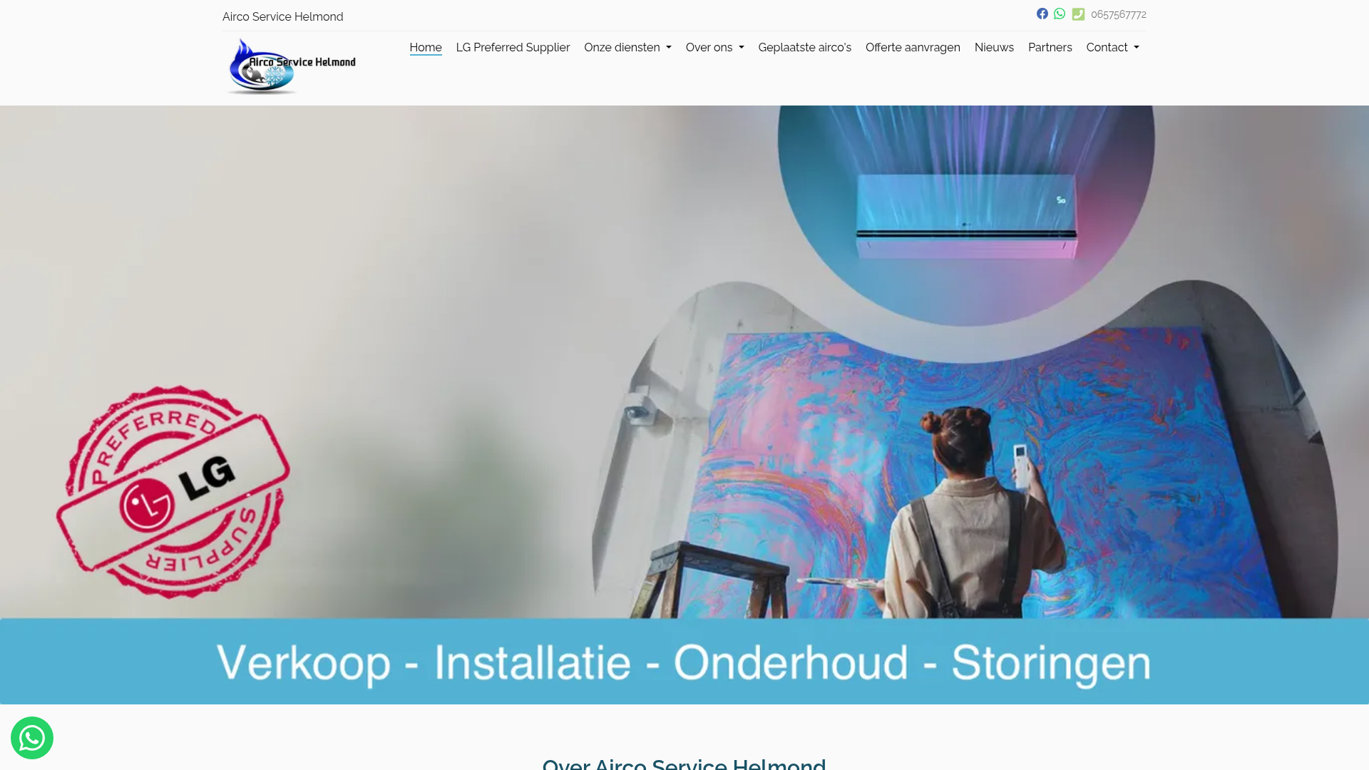 Screenshot van aircoservicehelmond.nl