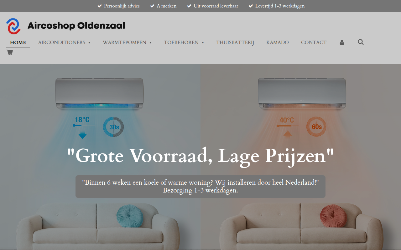 Screenshot van aircoshopoldenzaal.nl