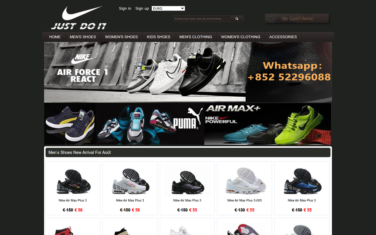 Screenshot van airemaxs.com