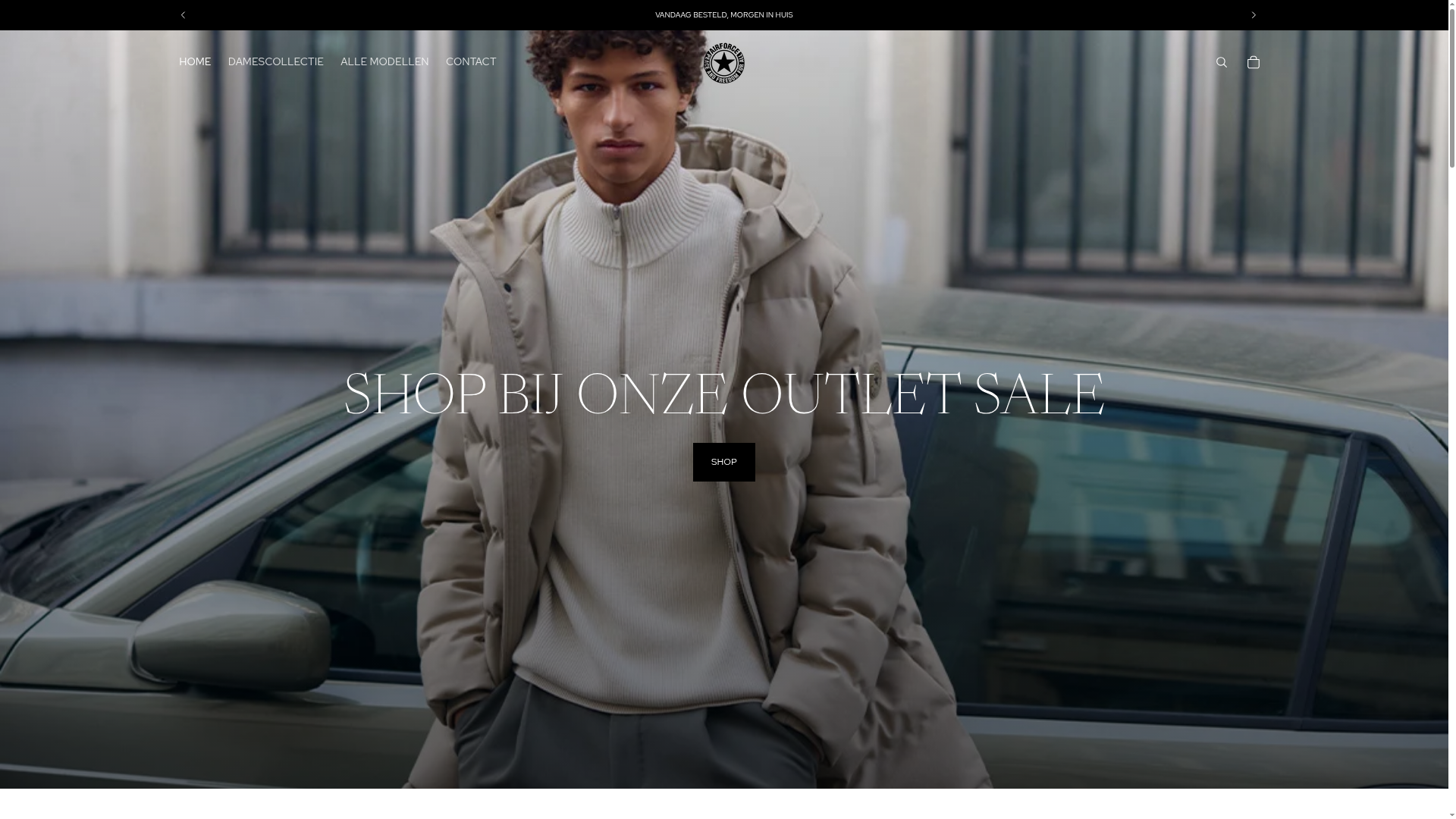 Screenshot van airforce-outlet.nl