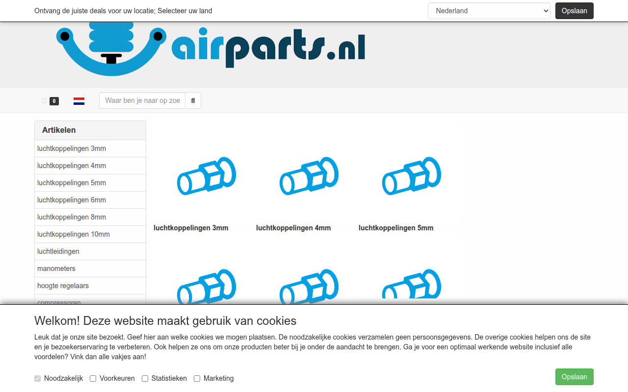 Screenshot van airparts.nl