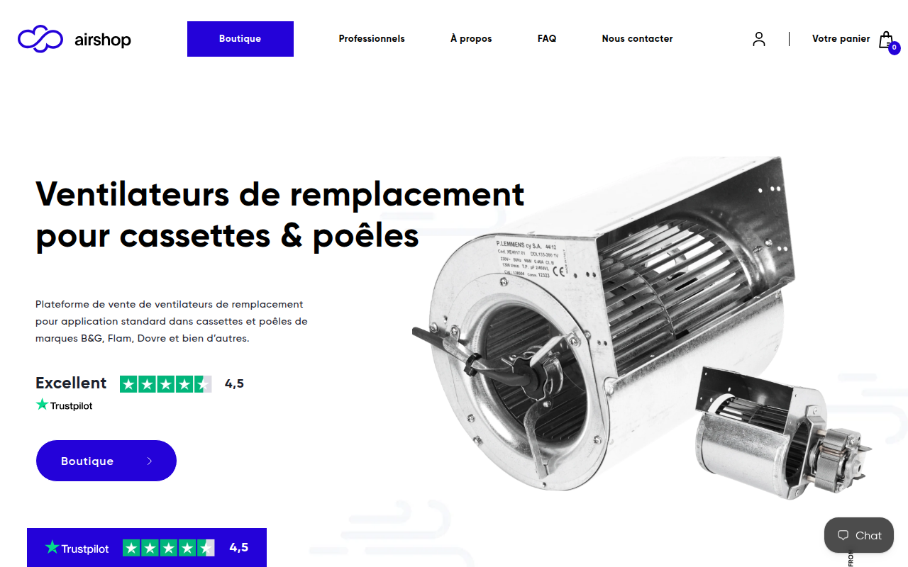 Screenshot van airshop.me