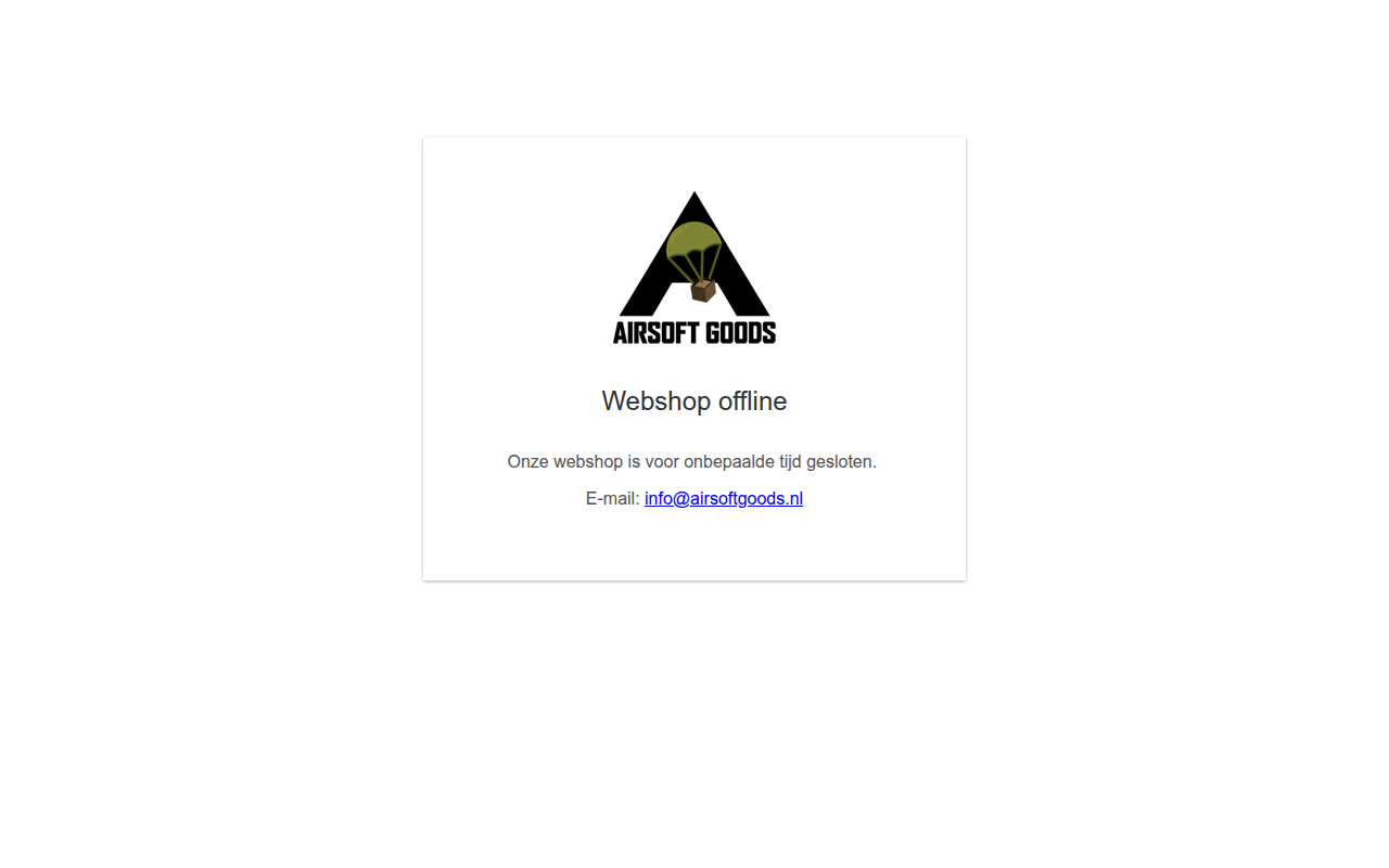 Screenshot van airsoftgoods.nl