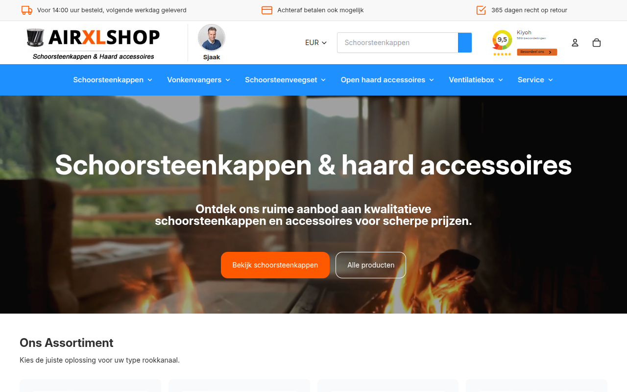 Screenshot van airxlshop.nl