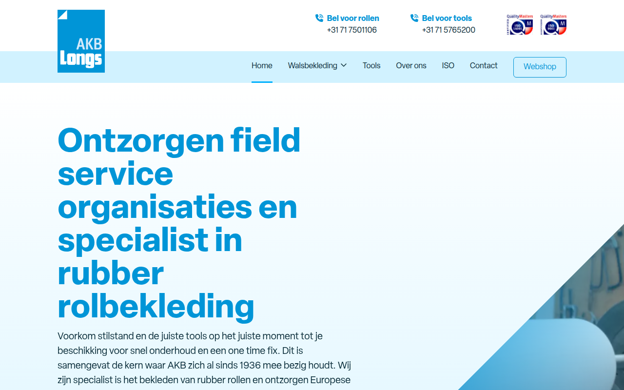Screenshot van akblongs.nl