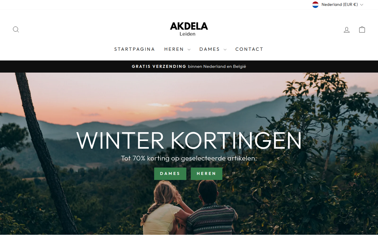 Screenshot van akdelastore.nl