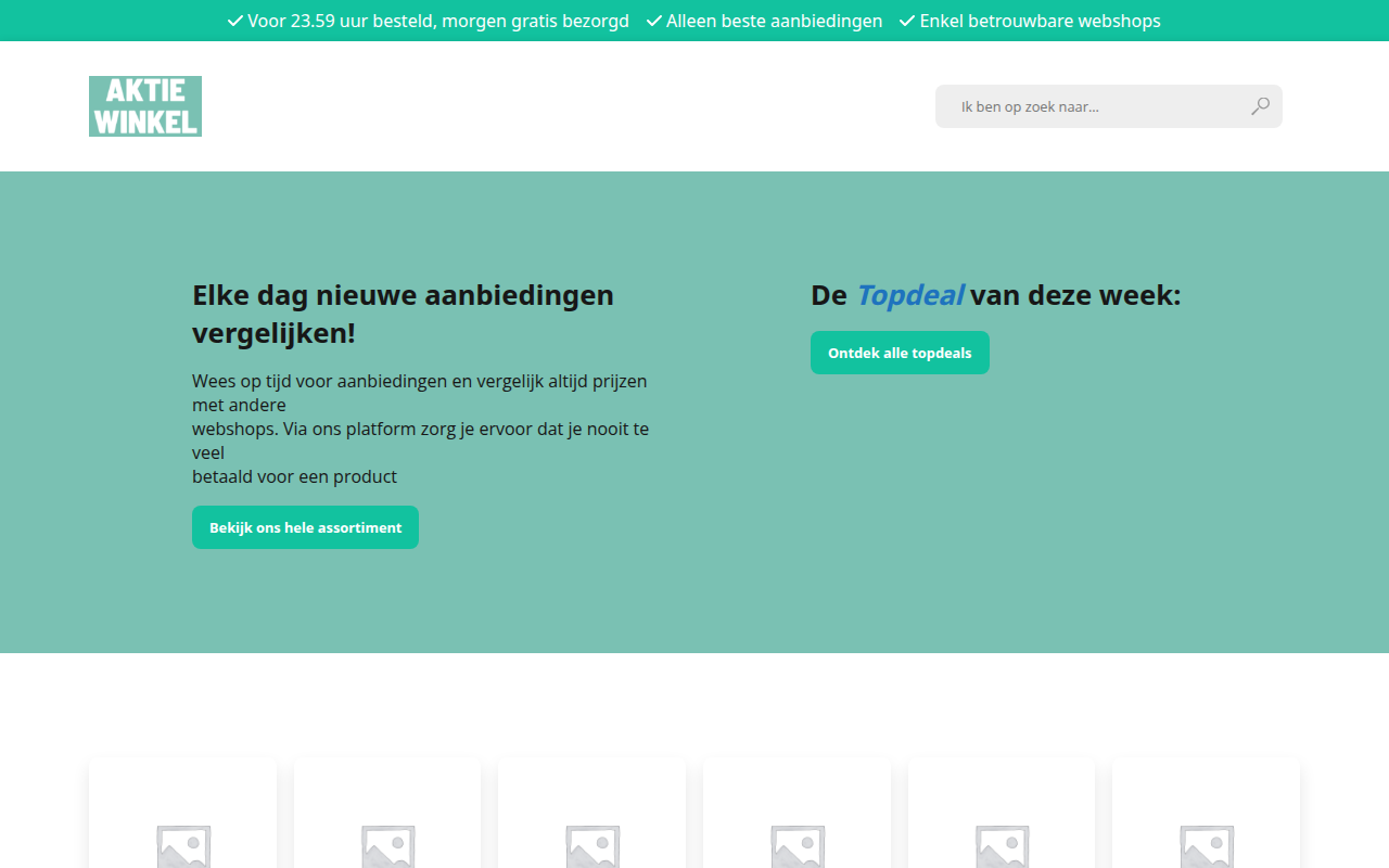 Screenshot van aktiewinkel.nl